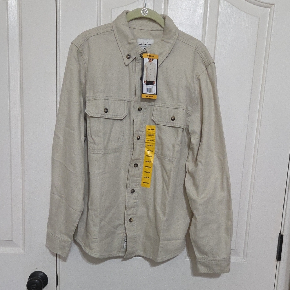 NWT. Lucky Brand Mens Long Sleeve Button Down Shirt.